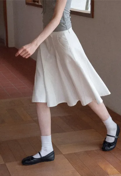 High Waist A Line Flared Skirt