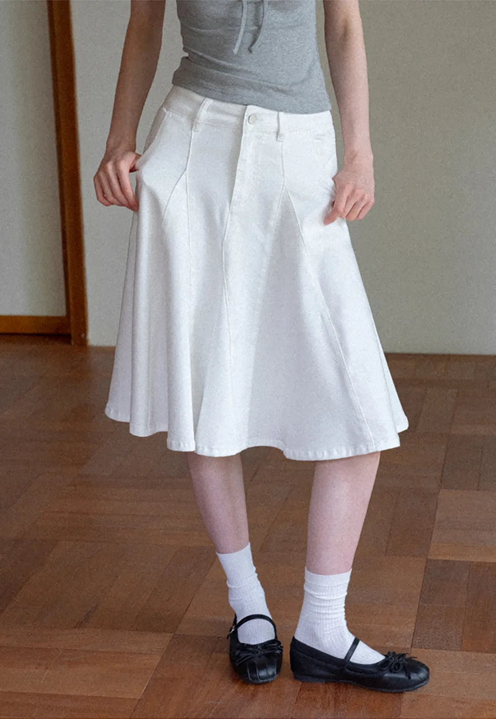 High Waist A Line Flared Skirt