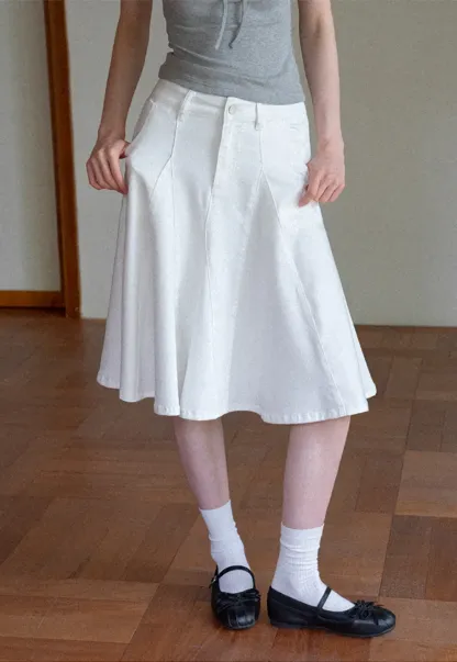 High Waist A Line Flared Skirt
