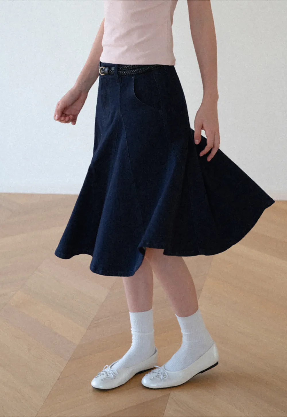 High Waist A Line Flared Skirt