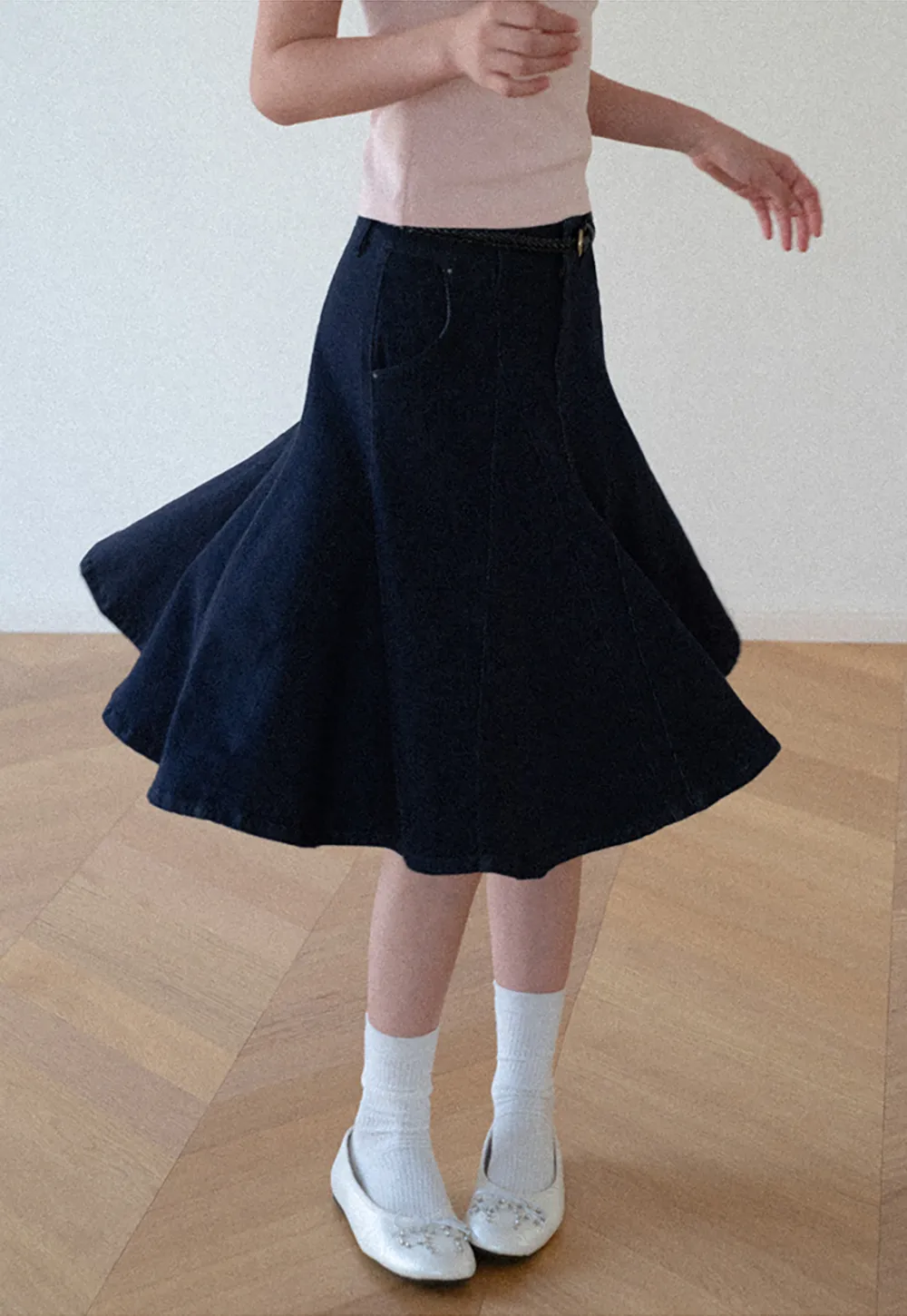High Waist A Line Flared Skirt