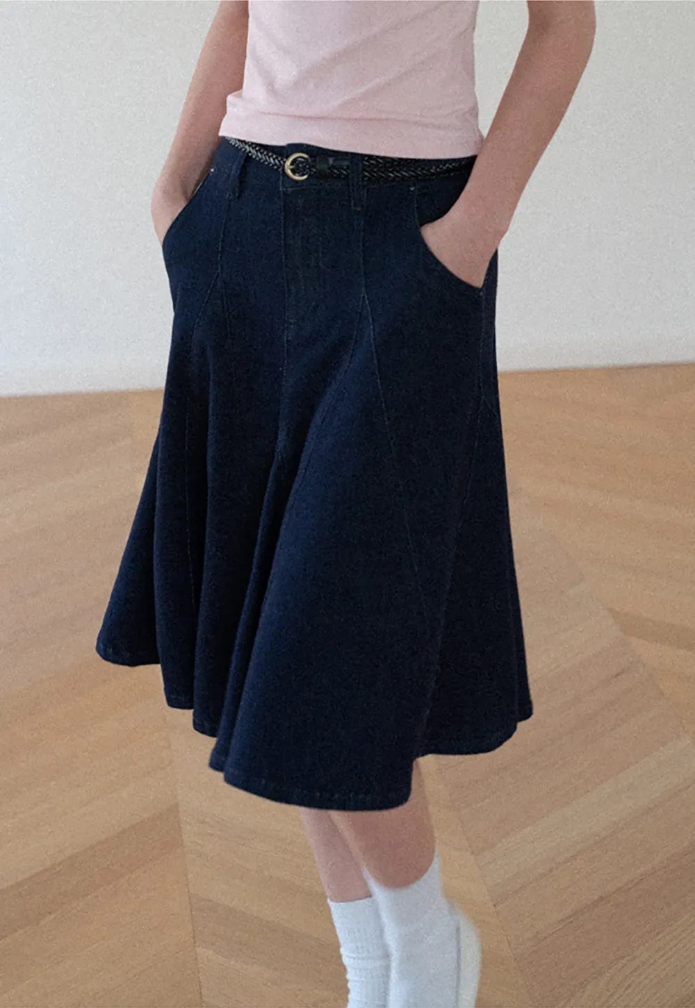 High Waist A Line Flared Skirt