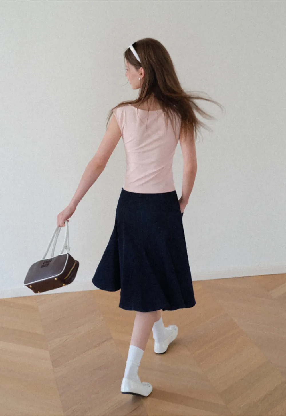 High Waist A Line Flared Skirt