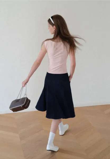 High Waist A Line Flared Skirt