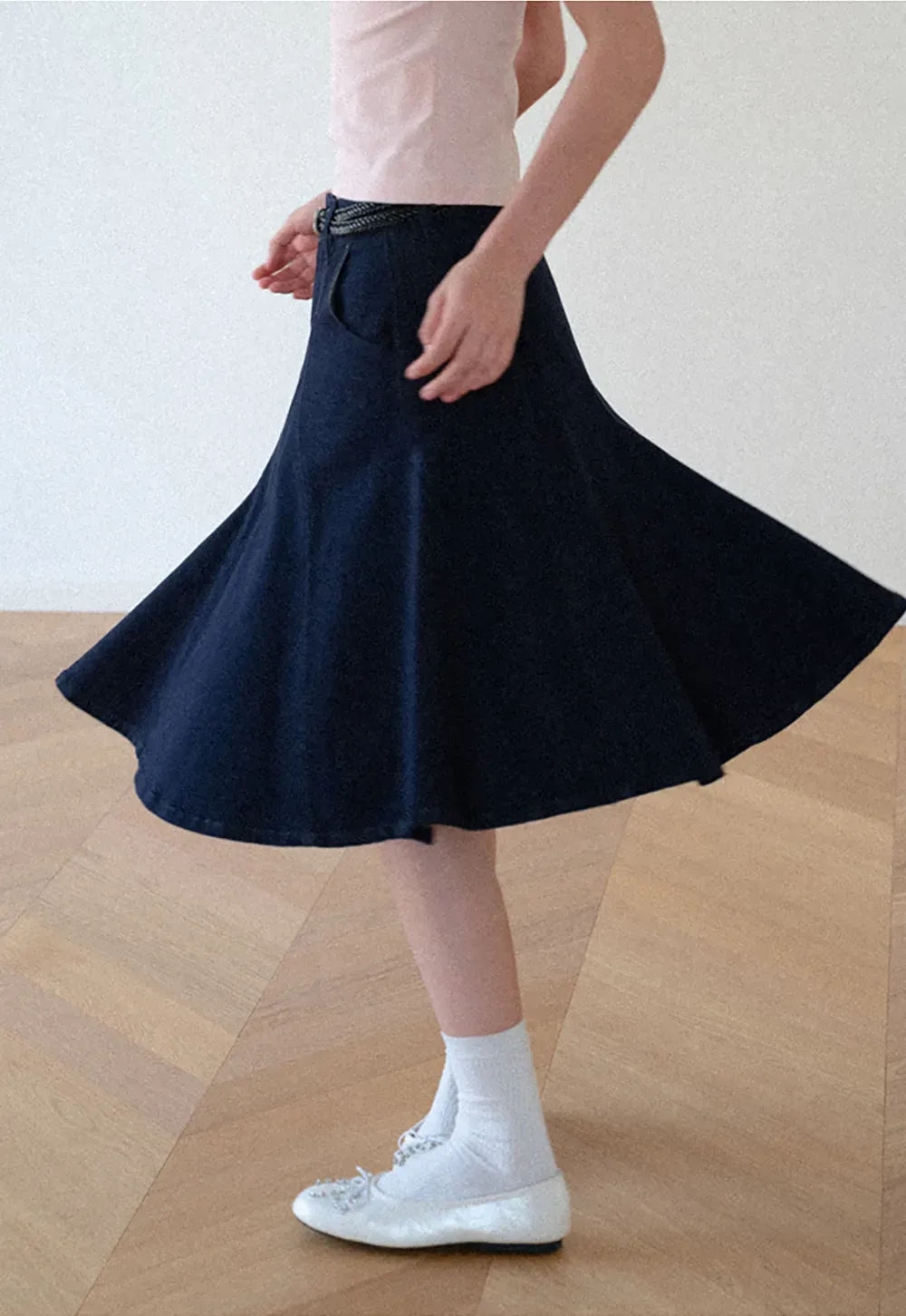High Waist A Line Flared Skirt