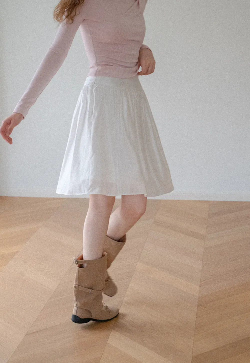 Pleated A-Line Skirt