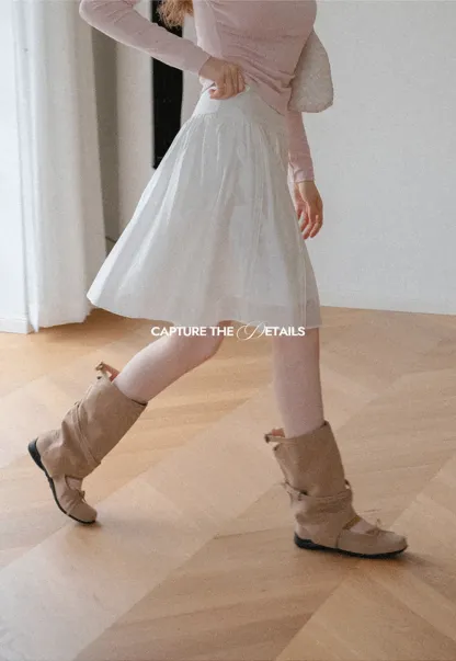 Pleated A-Line Skirt