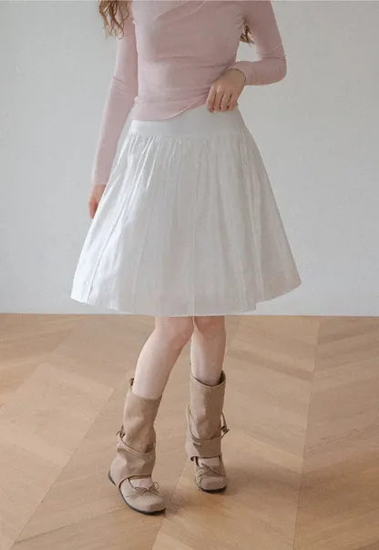 Pleated A-Line Skirt