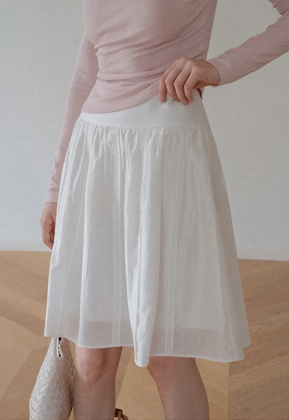 Pleated A-Line Skirt