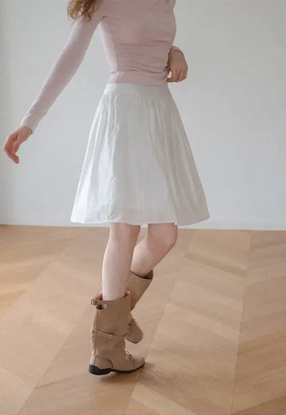 Pleated A-Line Skirt