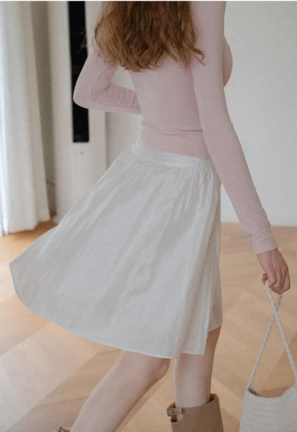 Pleated A-Line Skirt