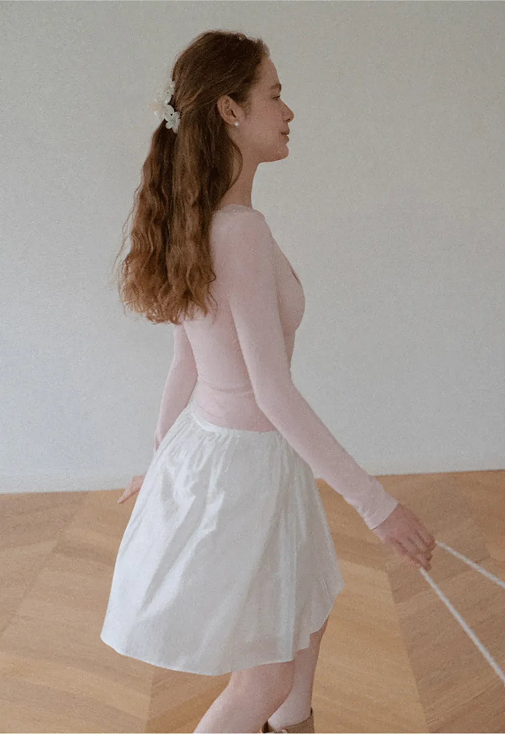 Pleated A-Line Skirt