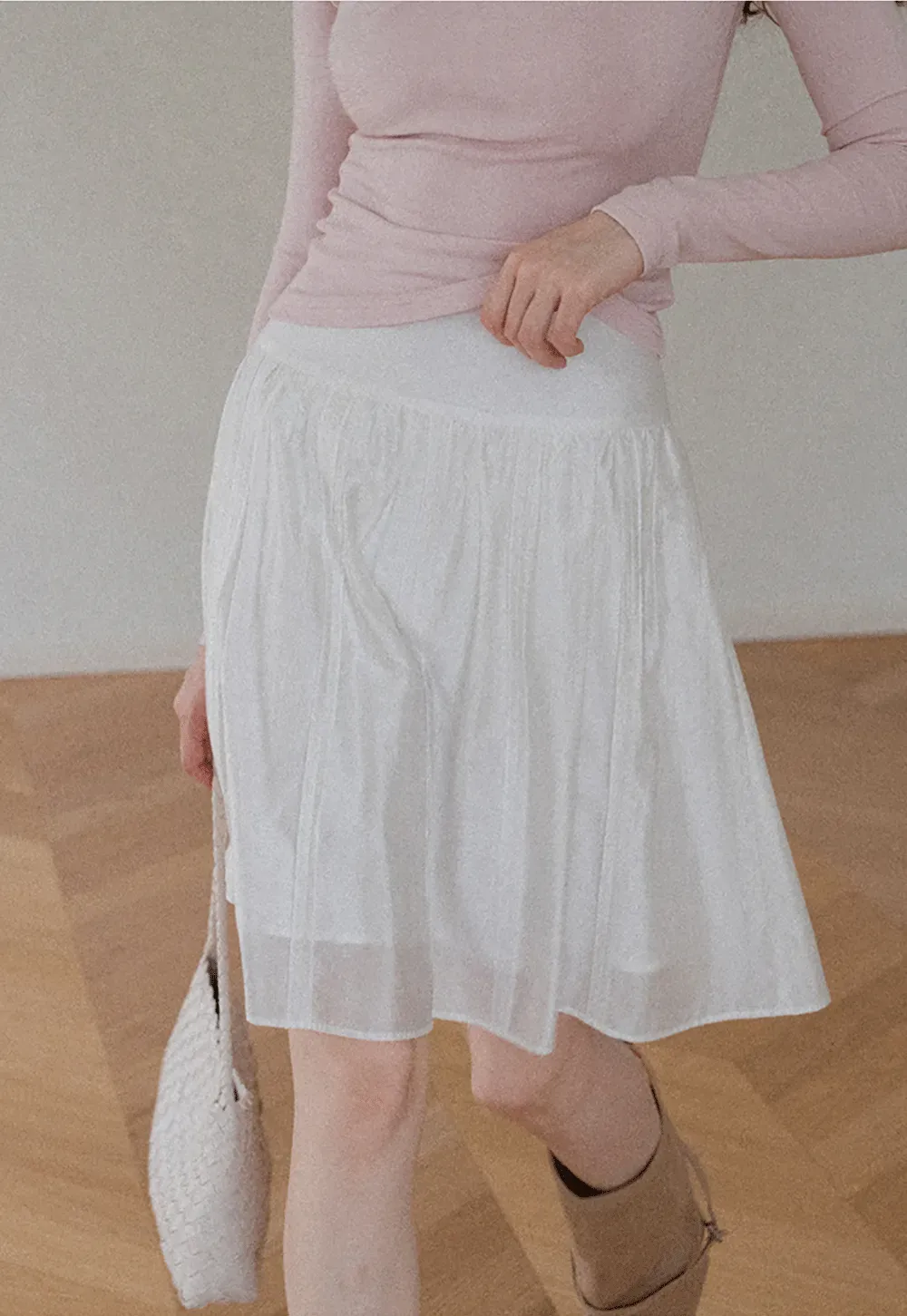 Pleated A-Line Skirt