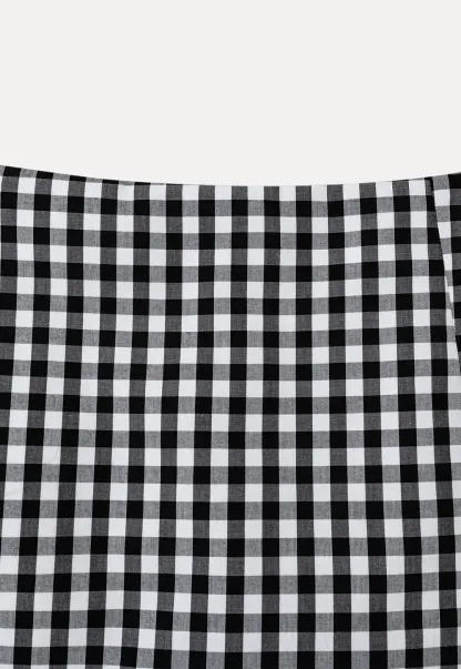 Gingham Check Wrap Mini Skirt