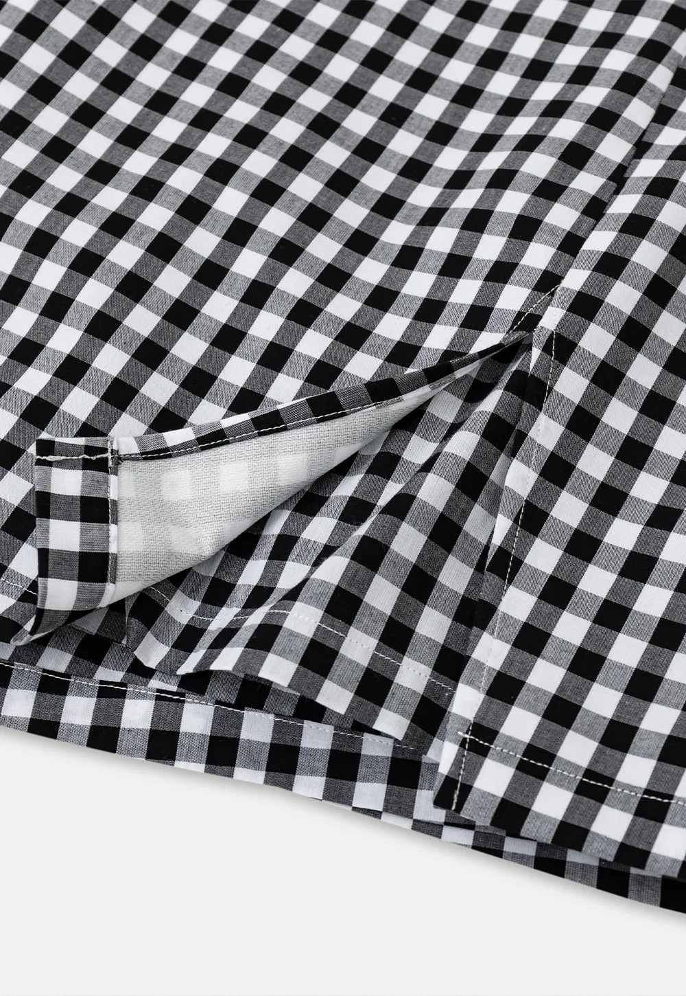 Gingham Check Wrap Mini Skirt