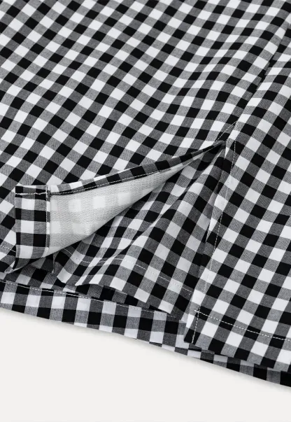 Gingham Check Wrap Mini Skirt