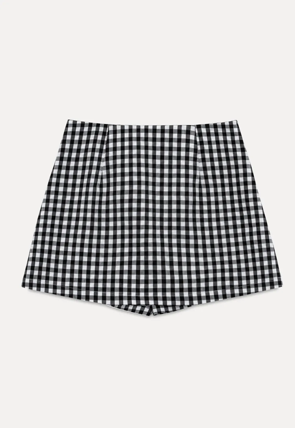 Gingham Check Wrap Mini Skirt