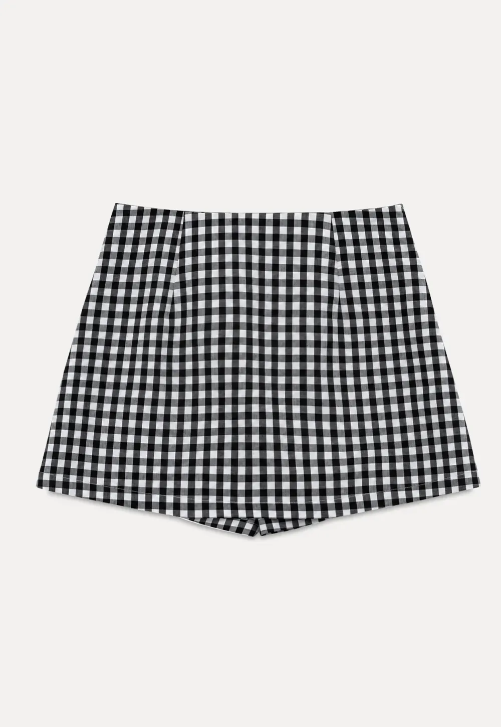Gingham Check Wrap Mini Skirt