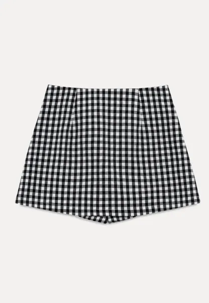 Gingham Check Wrap Mini Skirt