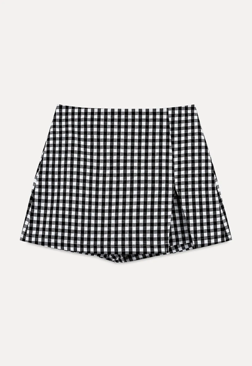 Gingham Check Wrap Mini Skirt
