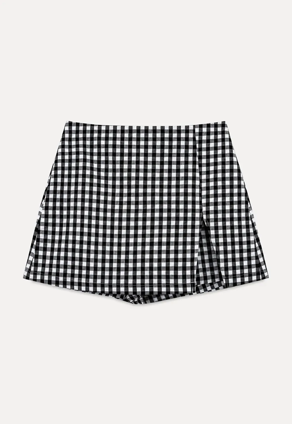 Gingham Check Wrap Mini Skirt