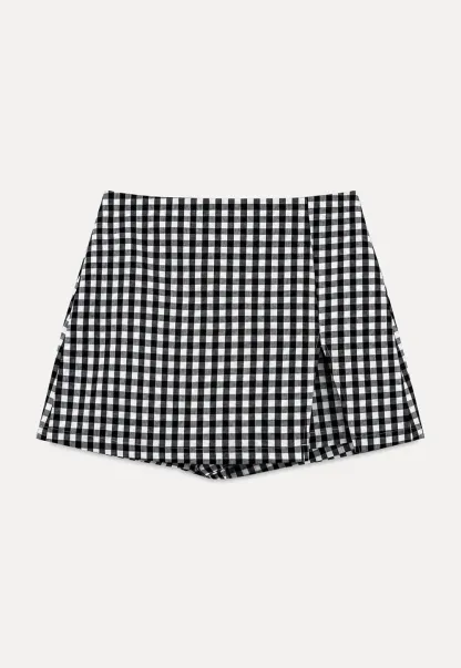 Gingham Check Wrap Mini Skirt