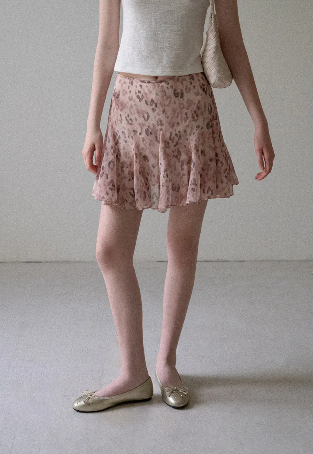 Leopard Print Ruffled Hem Skirt