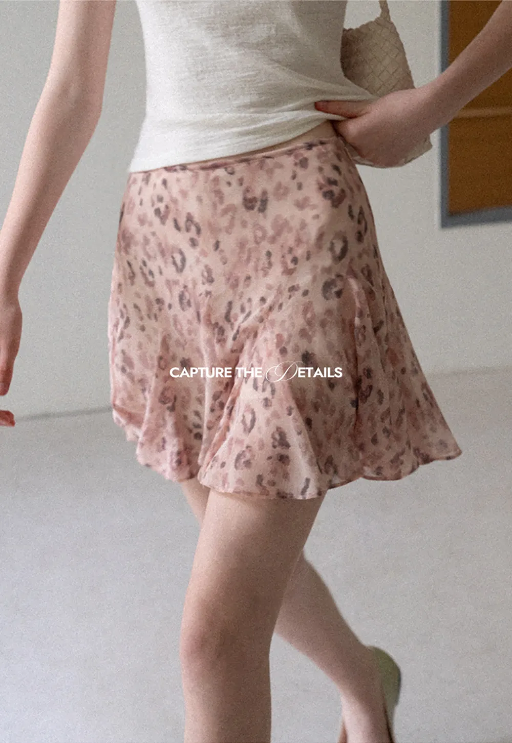 Leopard Print Ruffled Hem Skirt