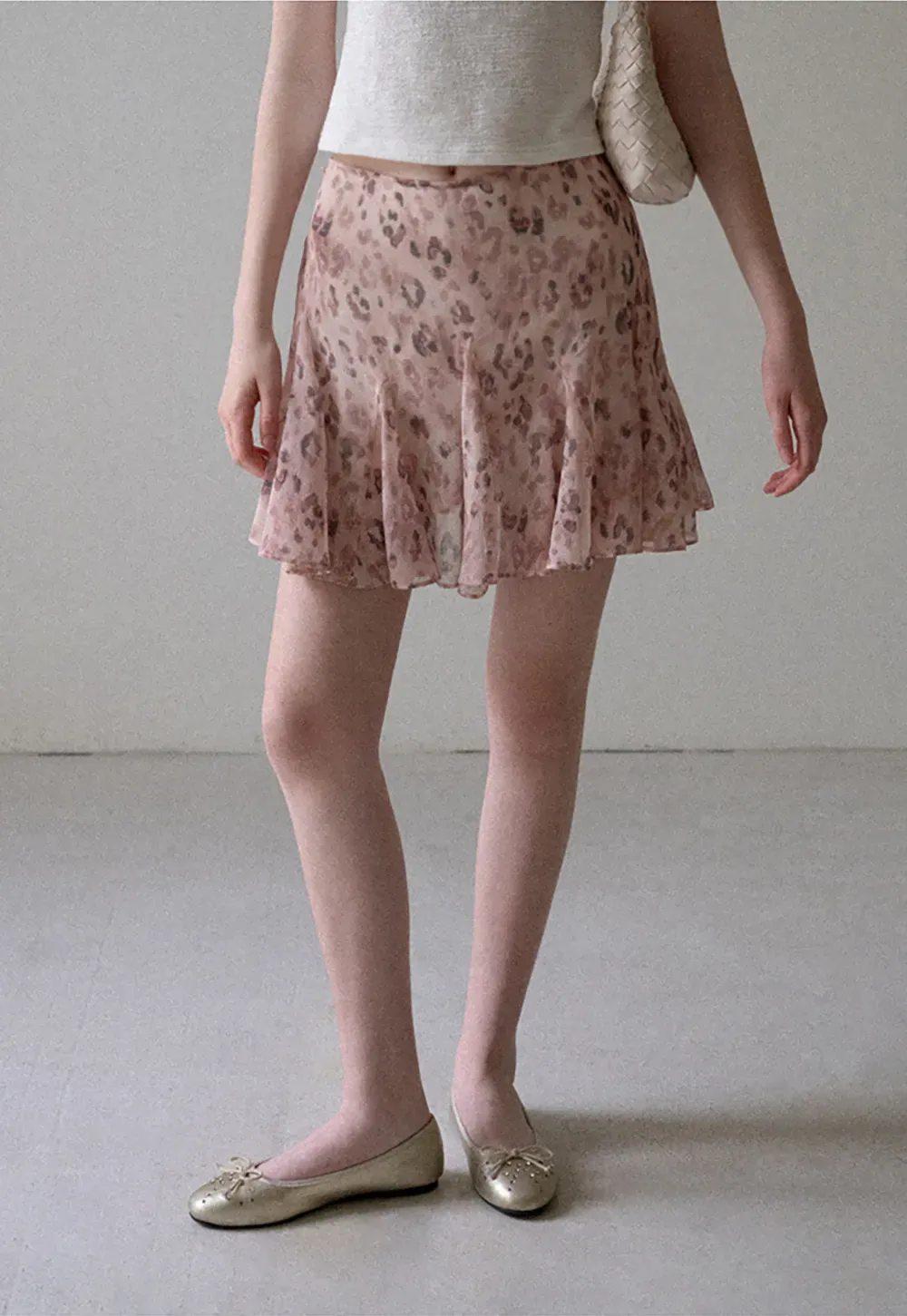 Leopard Print Ruffled Hem Skirt