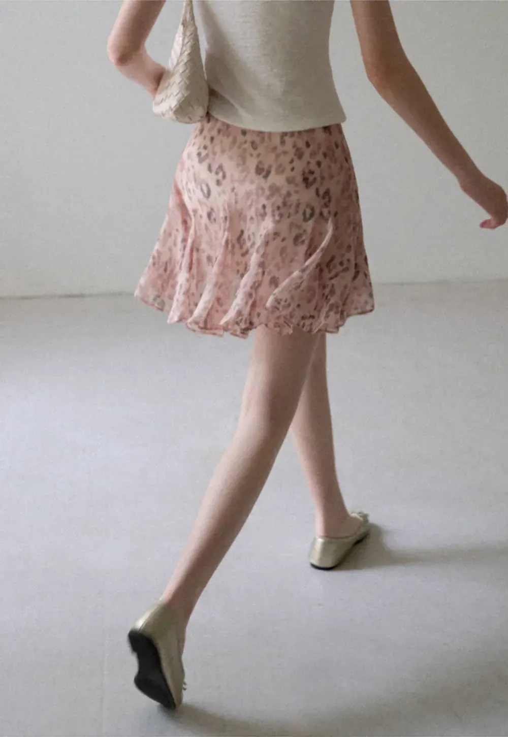 Leopard Print Ruffled Hem Skirt