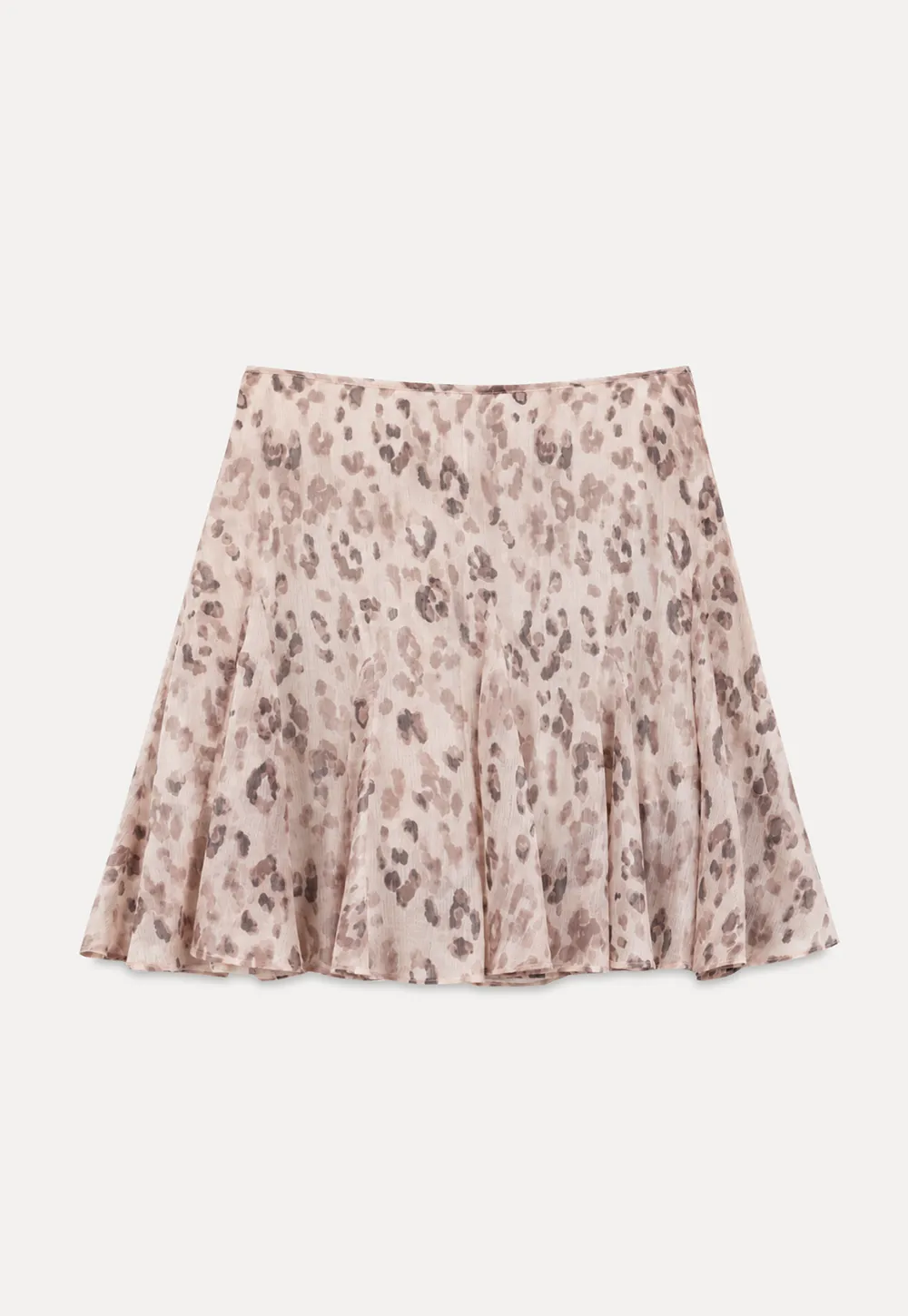 Leopard Print Ruffled Hem Skirt