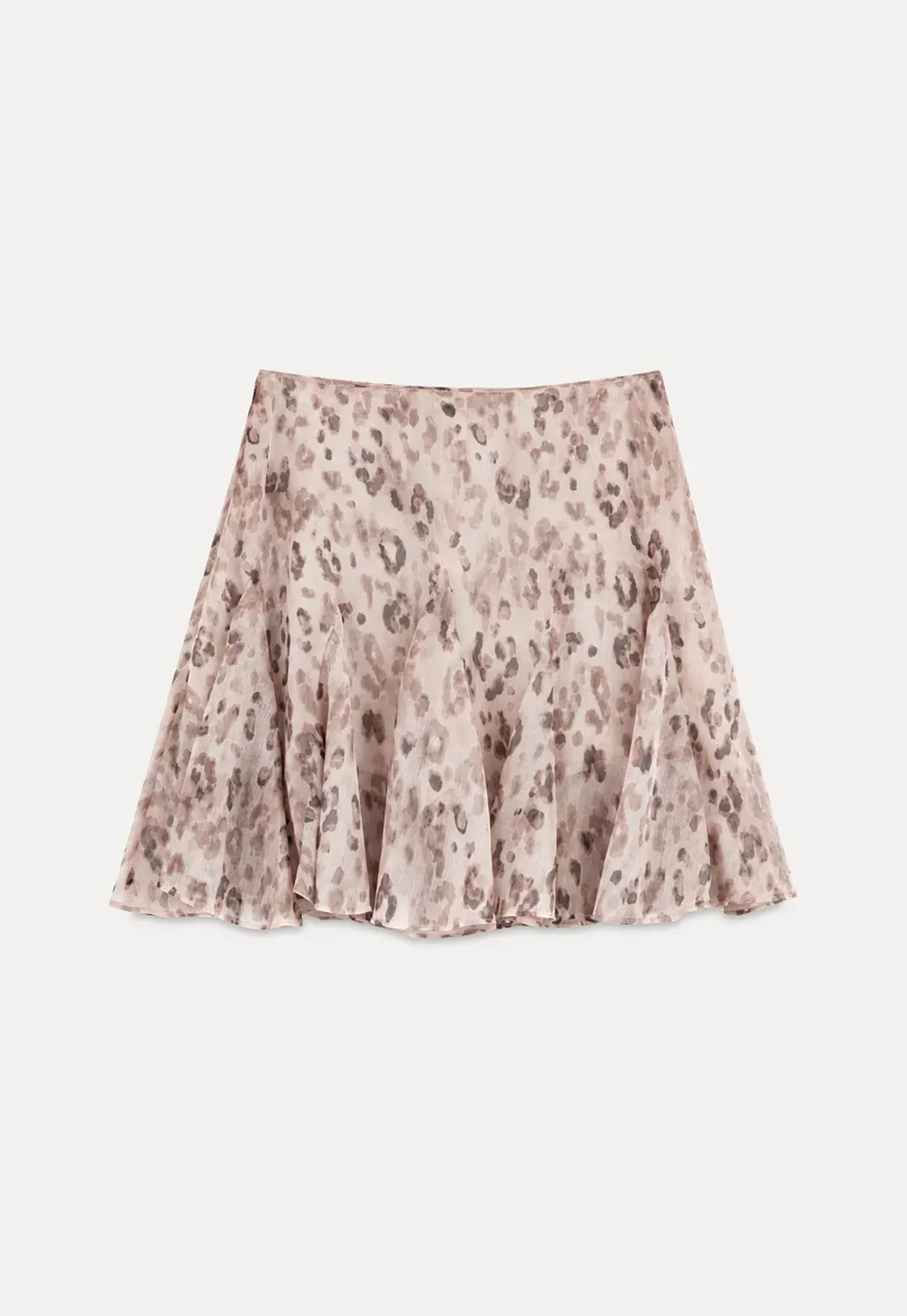 Leopard Print Ruffled Hem Skirt