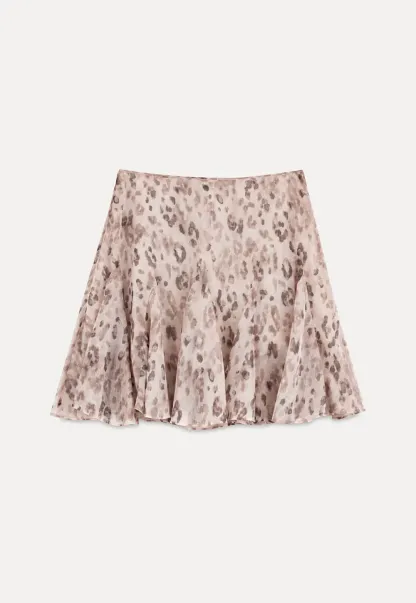 Leopard Print Ruffled Hem Skirt