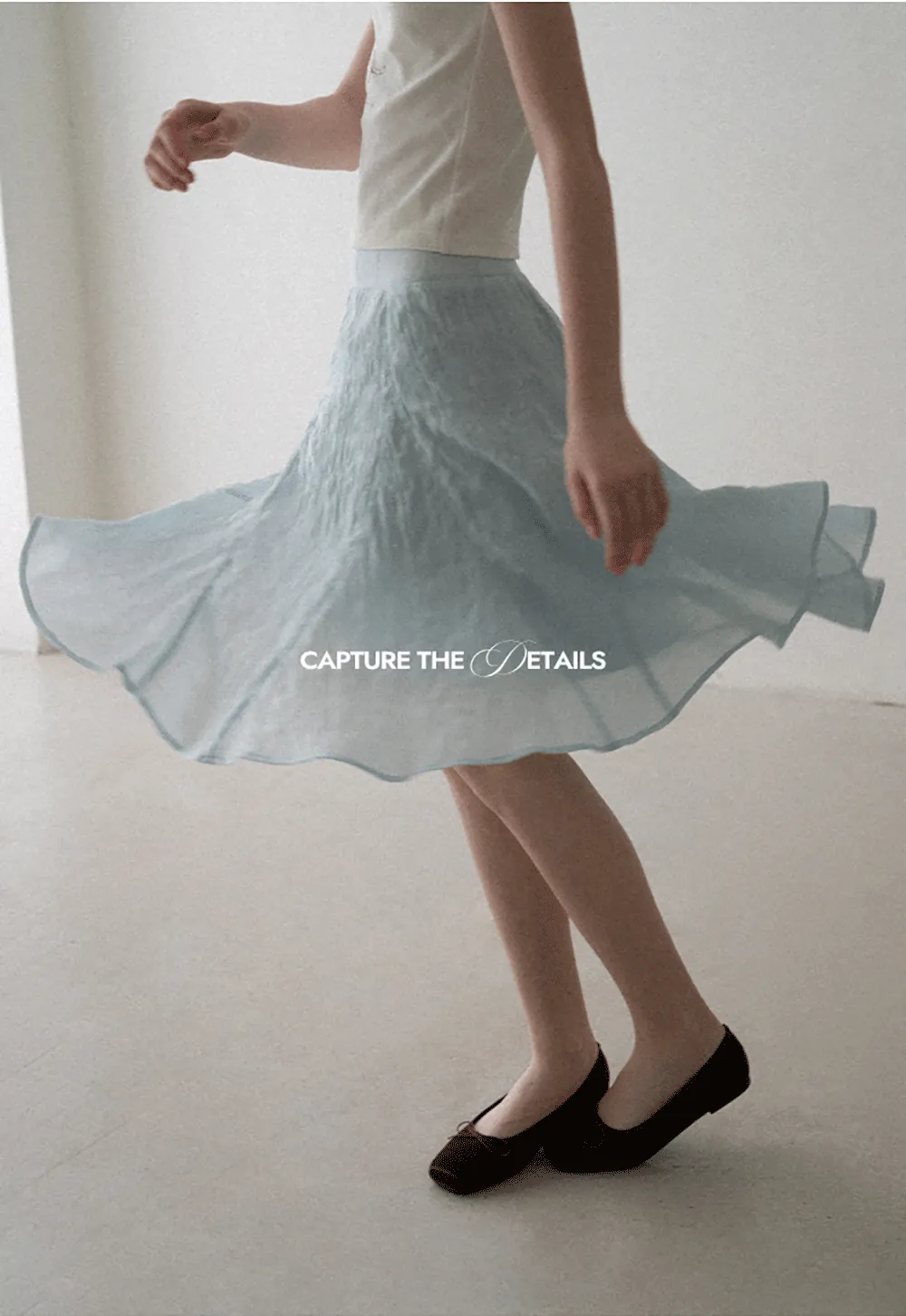 Crinkled Textured A Line Skirt