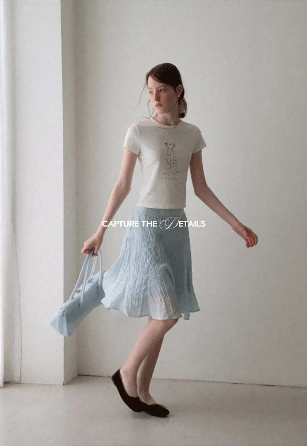 Crinkled Textured A Line Skirt