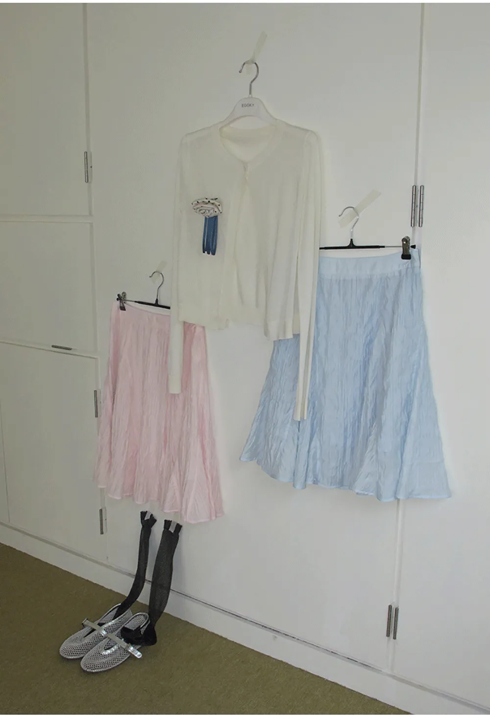Crinkled Textured A Line Skirt