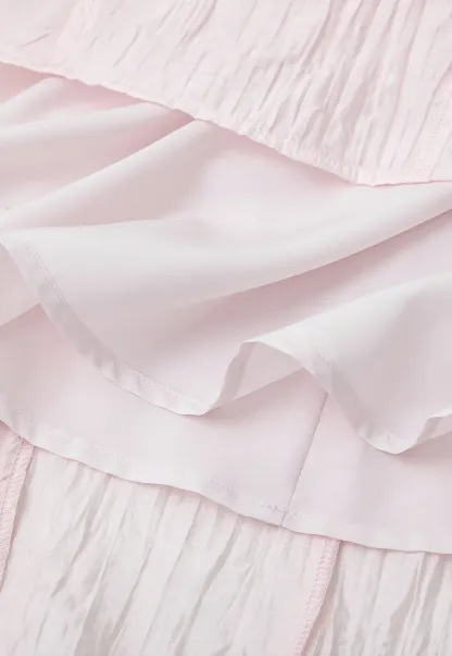 Crinkled Textured A Line Skirt