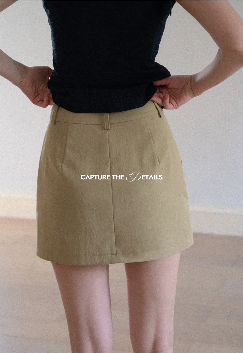 High Waist Mini Skirt with Front Button Detail
