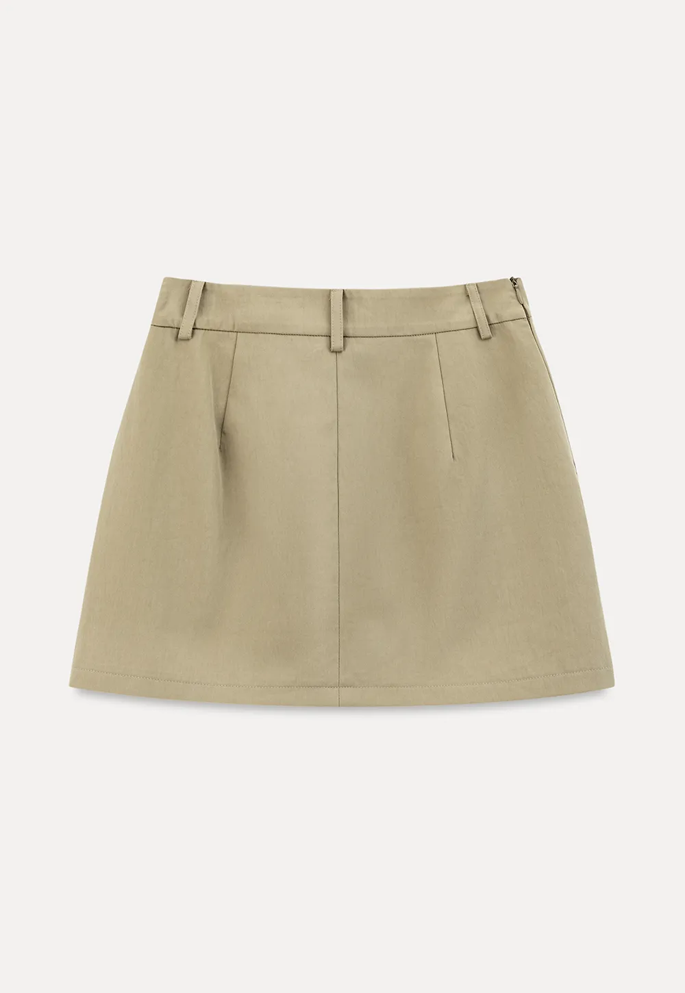 High Waist Mini Skirt with Front Button Detail