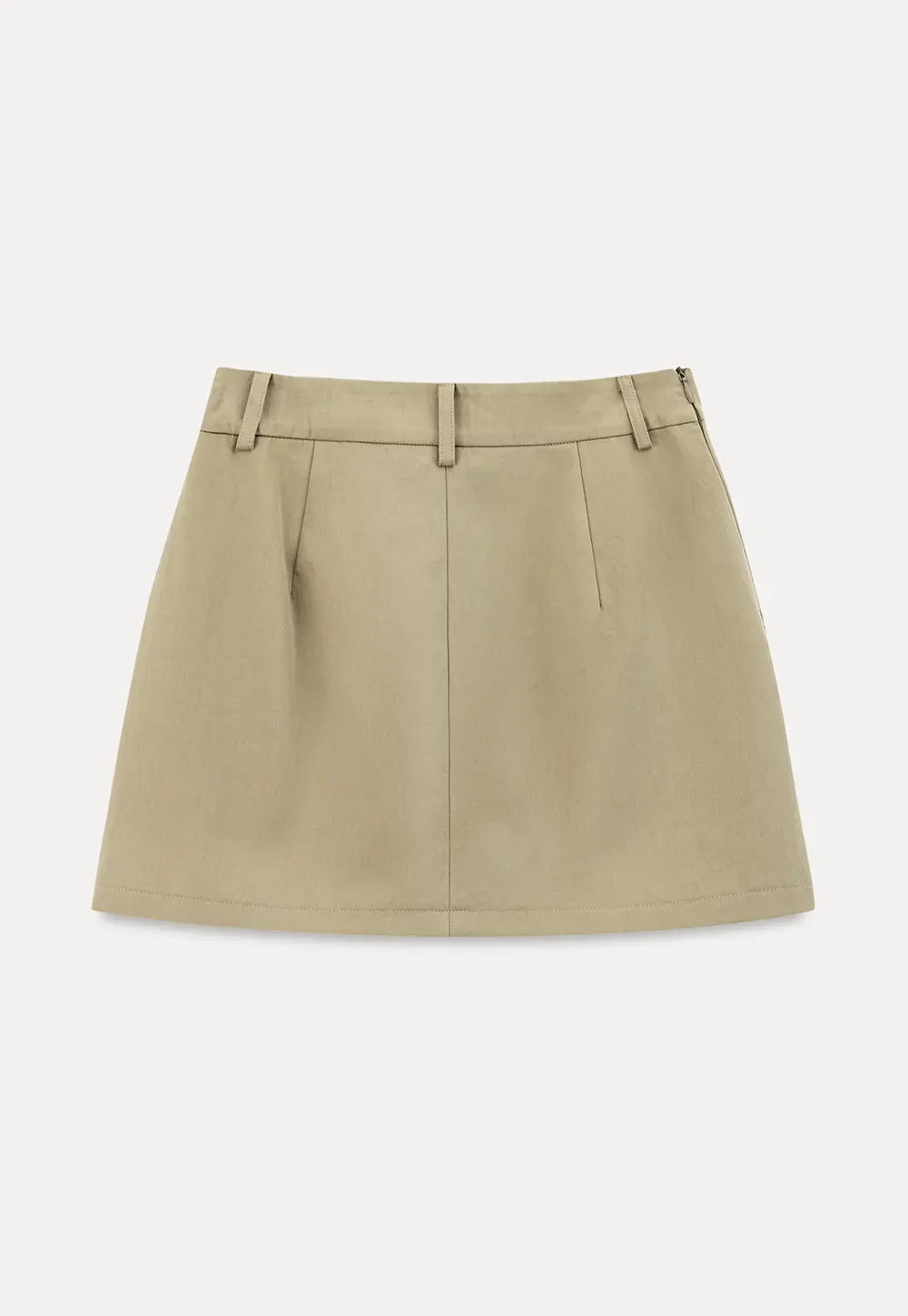 High Waist Mini Skirt with Front Button Detail