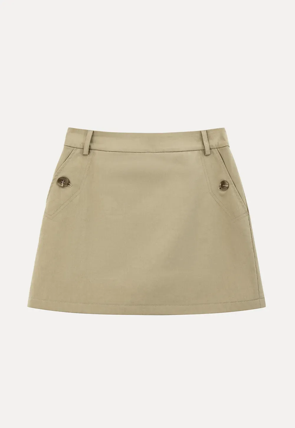 High Waist Mini Skirt with Front Button Detail