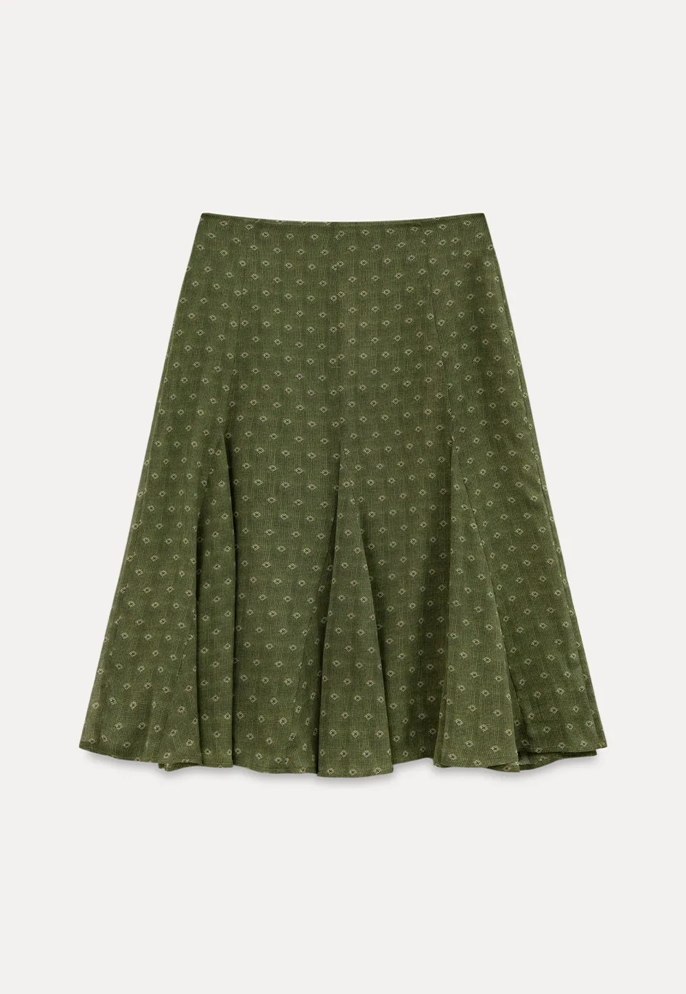 Printed Flared Midi Skirt