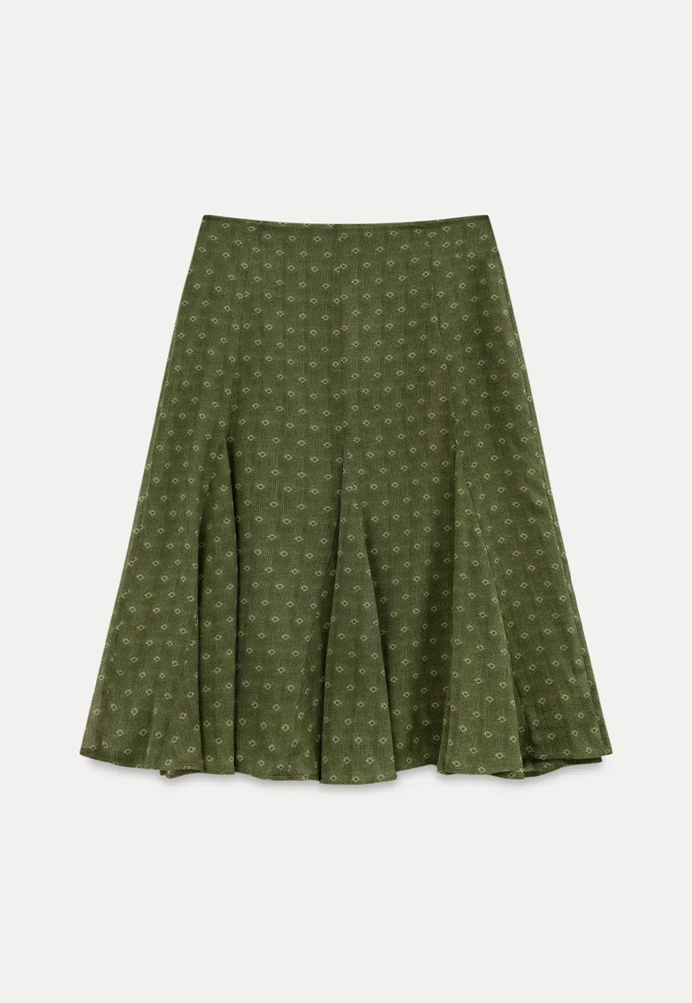 Printed Flared Midi Skirt