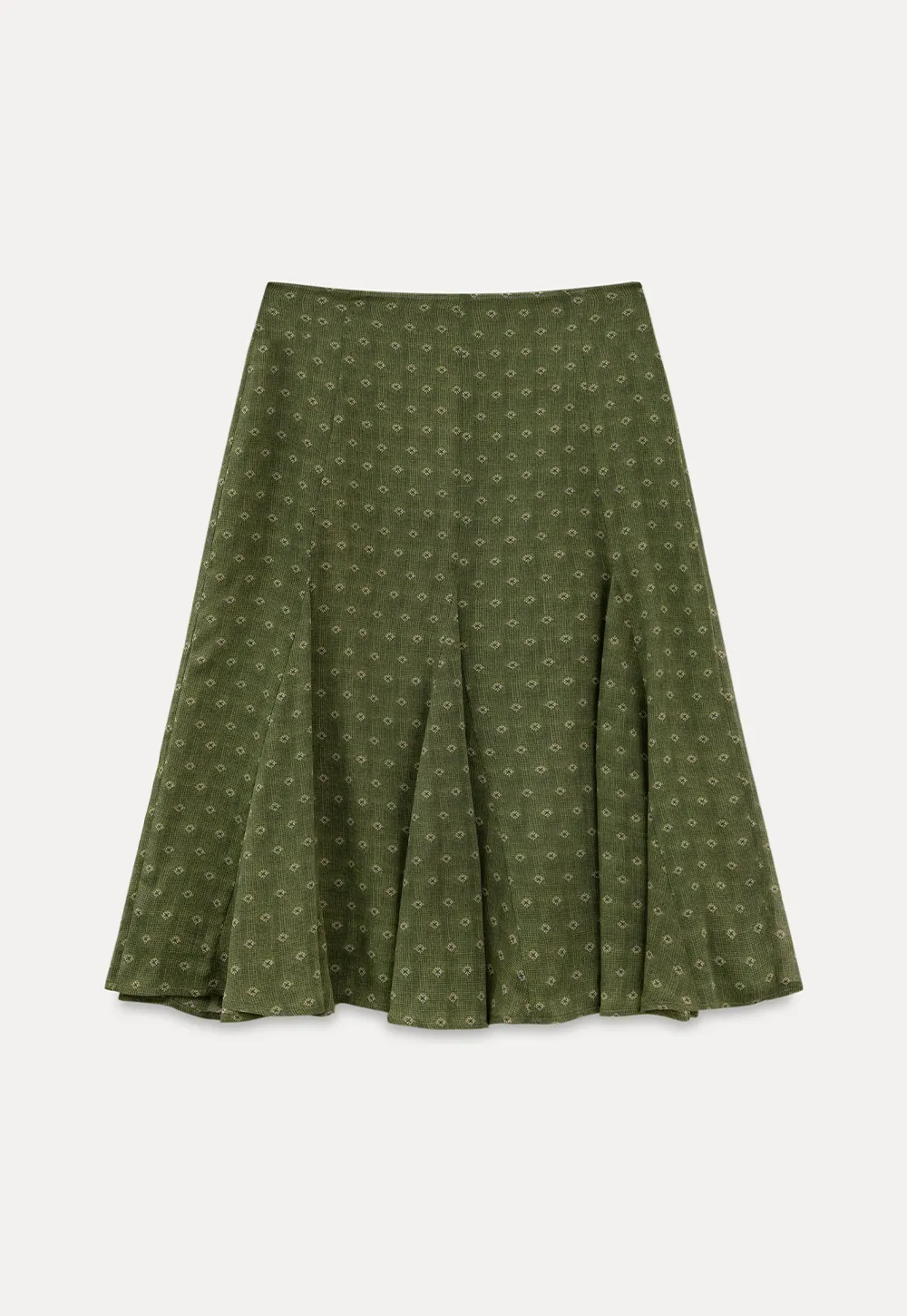 Printed Flared Midi Skirt