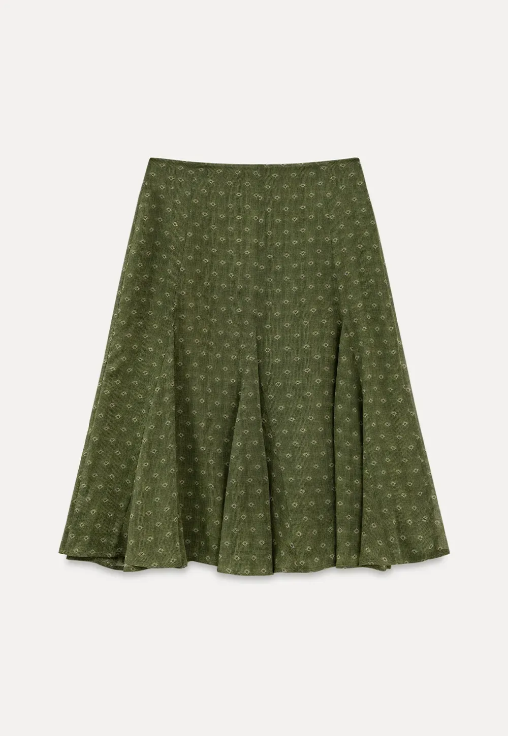 Printed Flared Midi Skirt