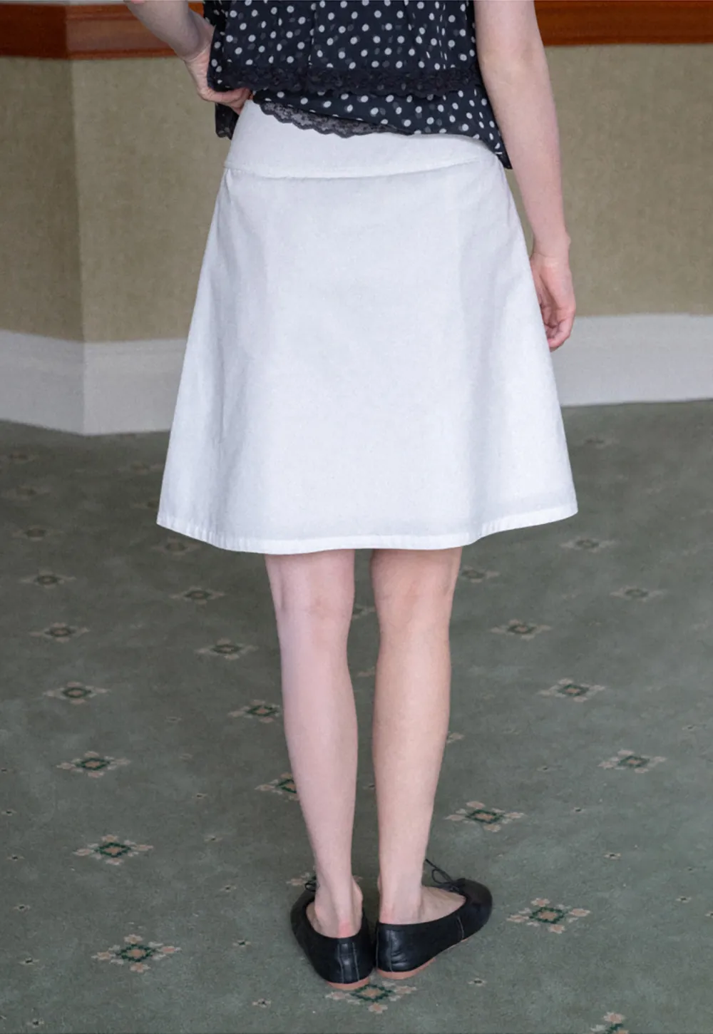 High Waist A Line Skirt with Front Pleats