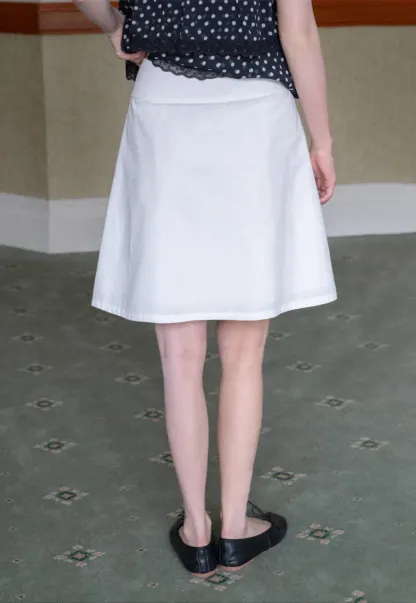 High Waist A Line Skirt with Front Pleats