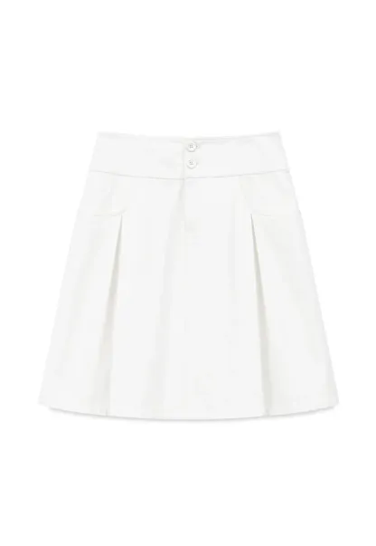 High Waist A Line Skirt with Front Pleats