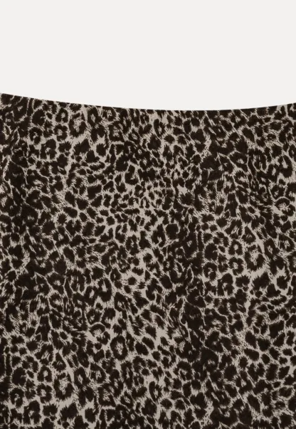 Leopard Print A Line Skirt