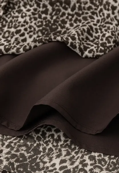 Leopard Print A Line Skirt